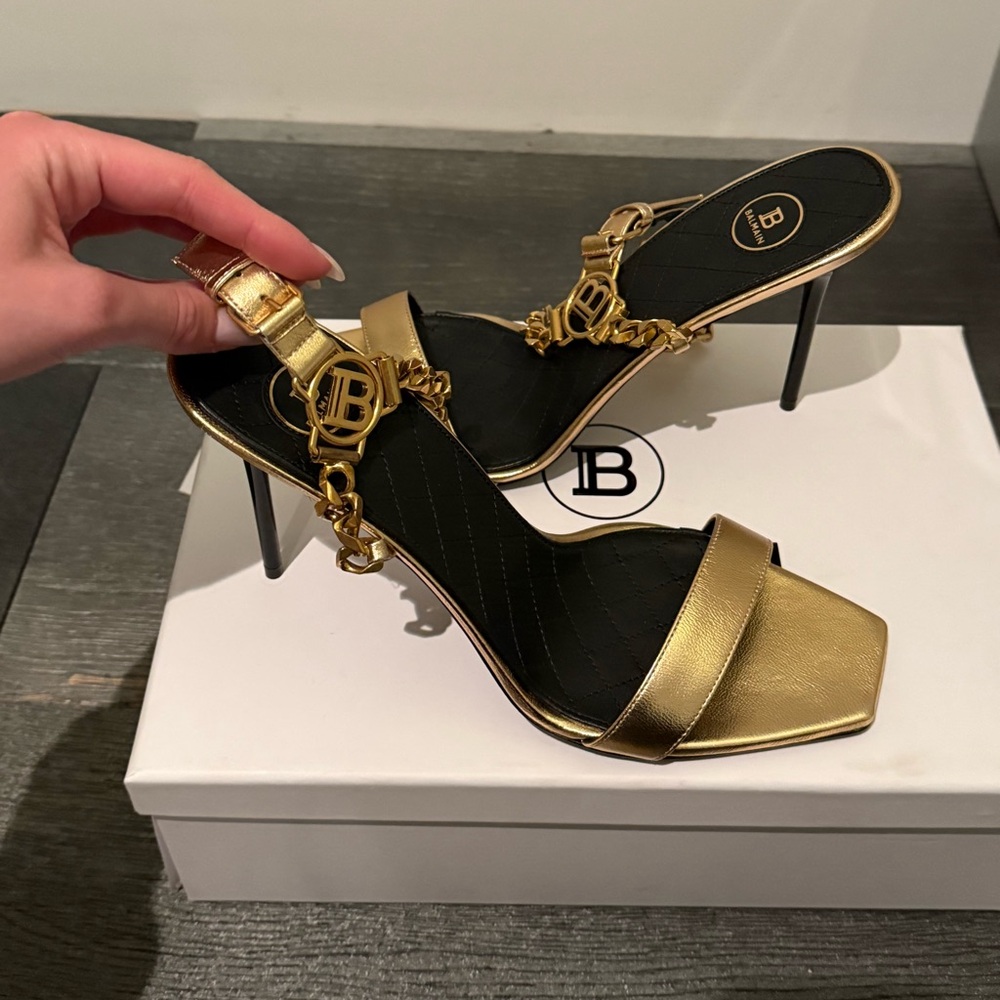 Balmain Gold Heels